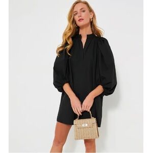 Pomander Place Black Puff Sleeve Mini Dress